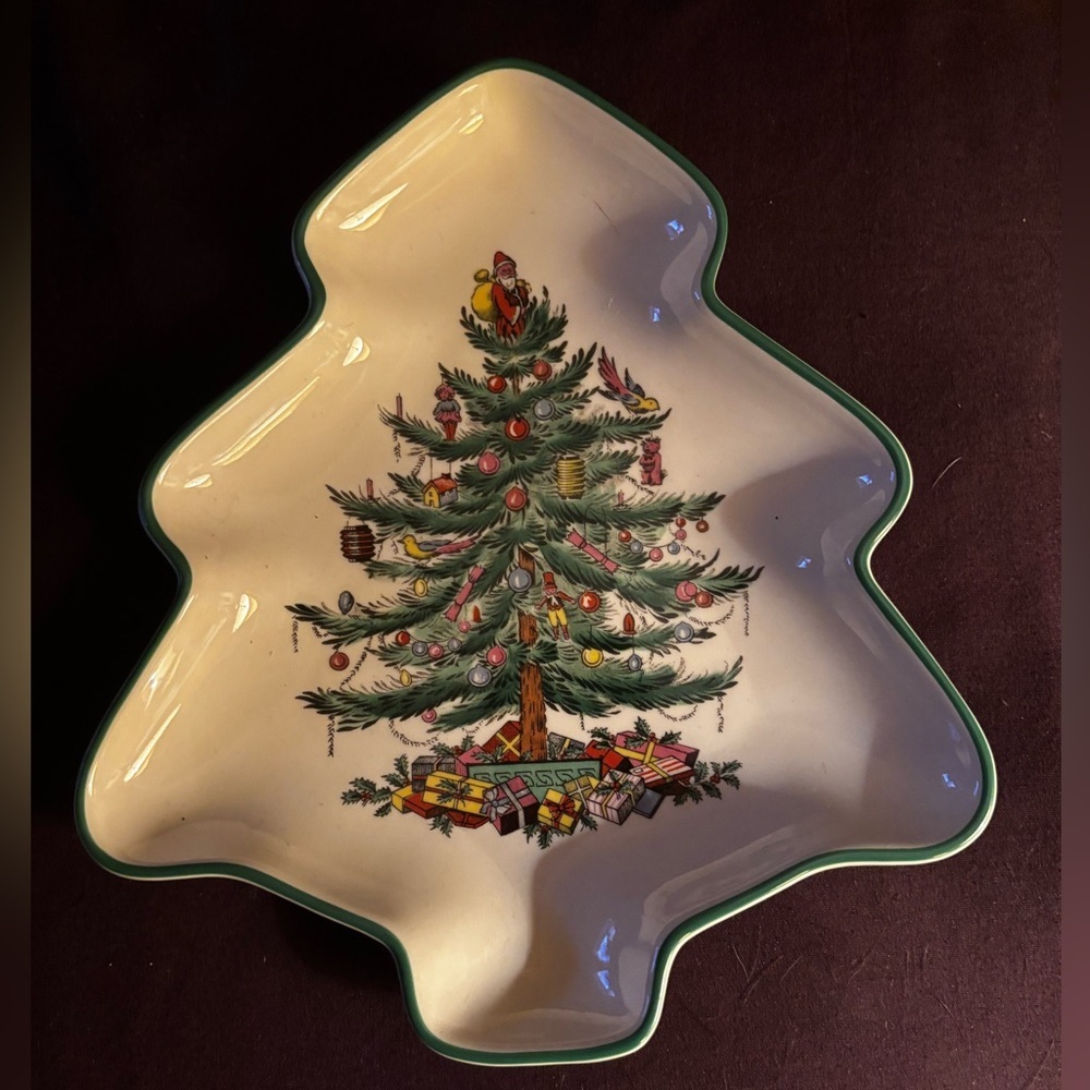 Vintage Spode Christmas Tree Candy Dish